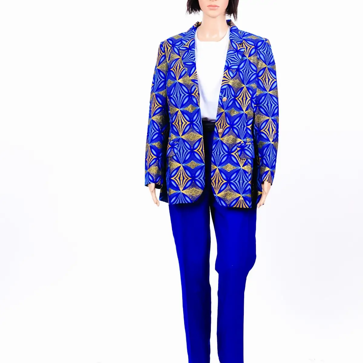 Tailleur bleu électrique