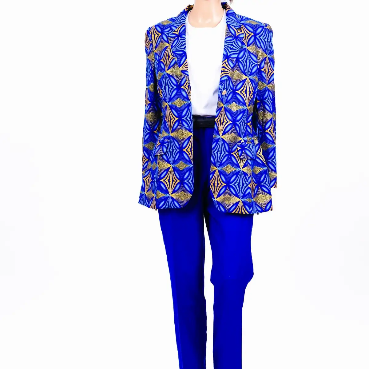 Tailleur bleu électrique