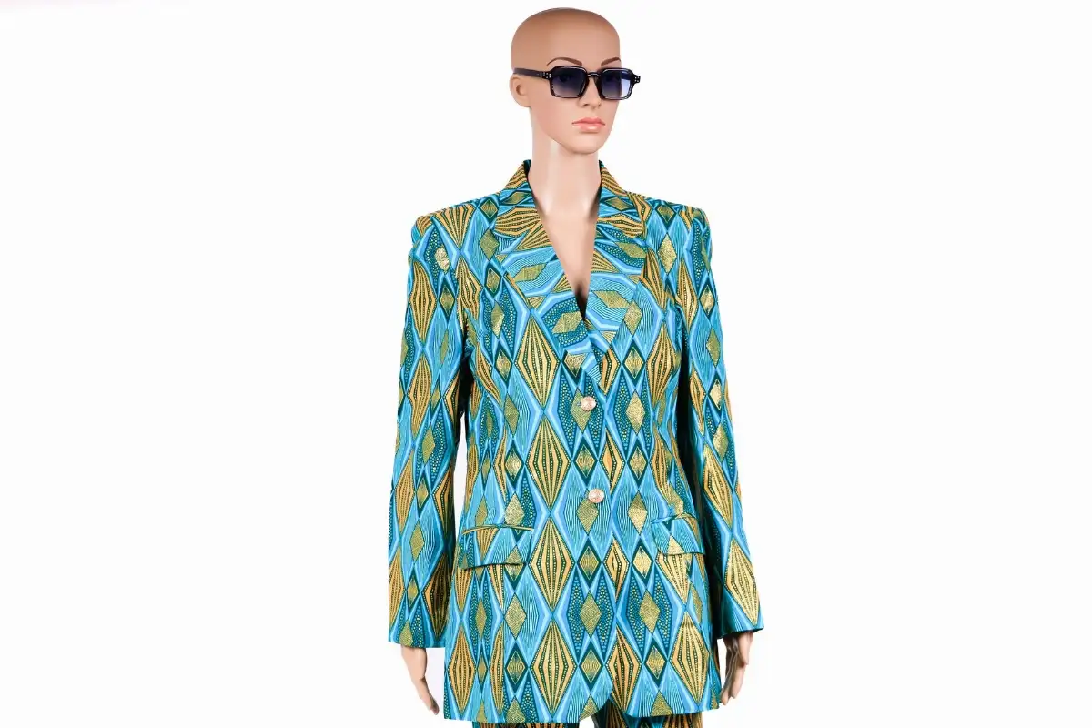 Veste Sasha bleue-verte-dorée