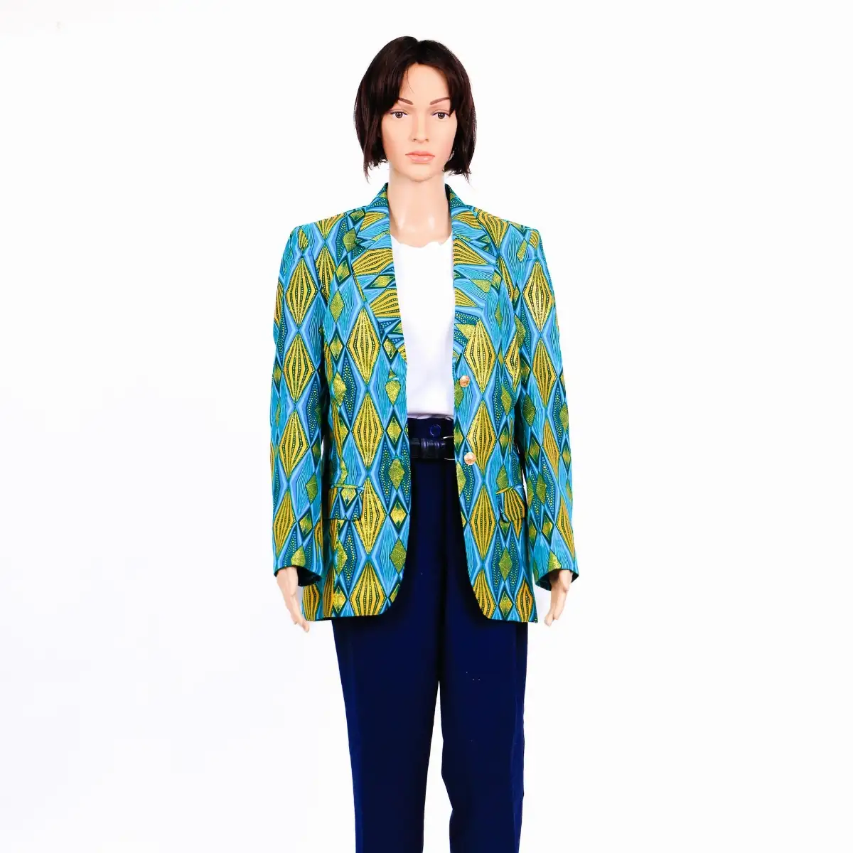 Veste Sasha bleue-verte-dorée