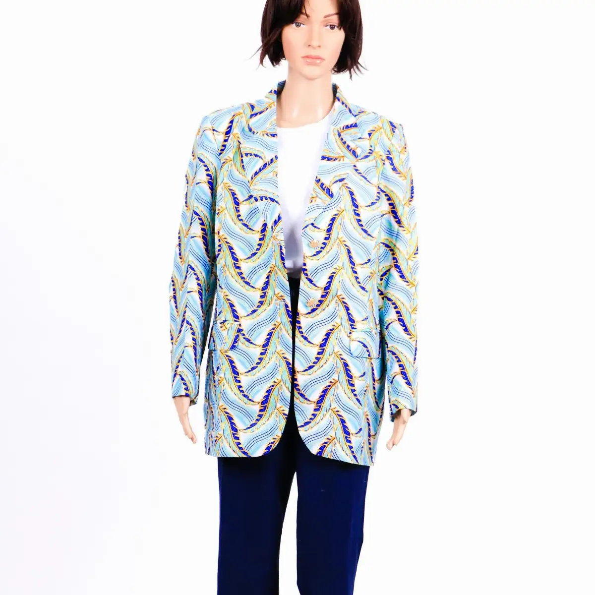 Veste bleue clair à motifs