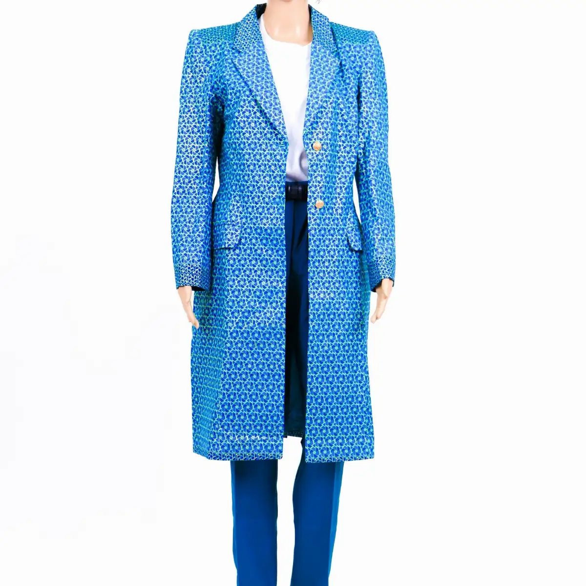 Veste longue bleue
