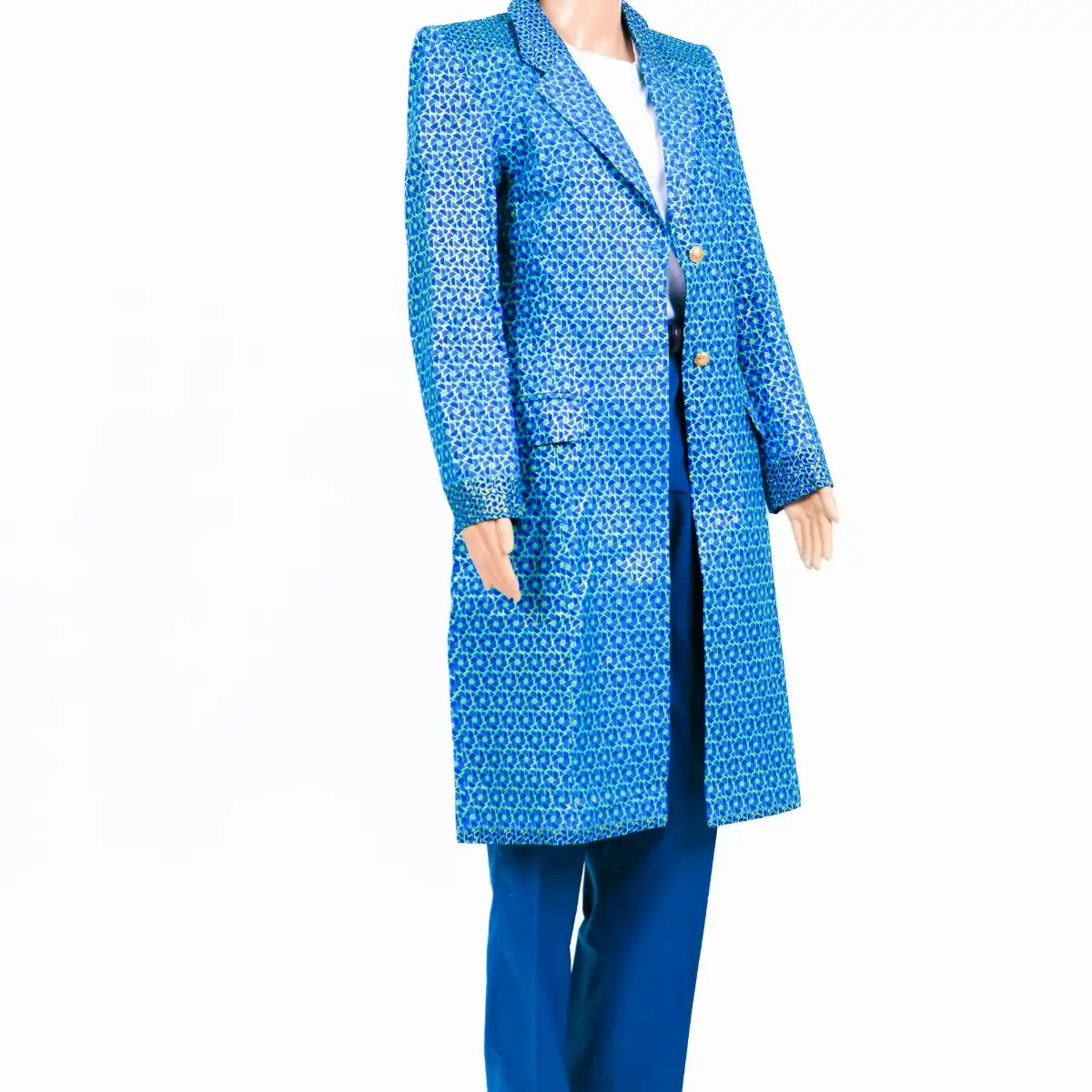 Veste longue bleue