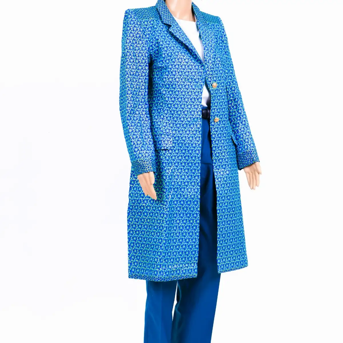 Veste longue bleue