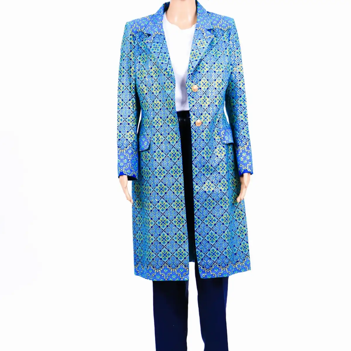 Veste longue bleue