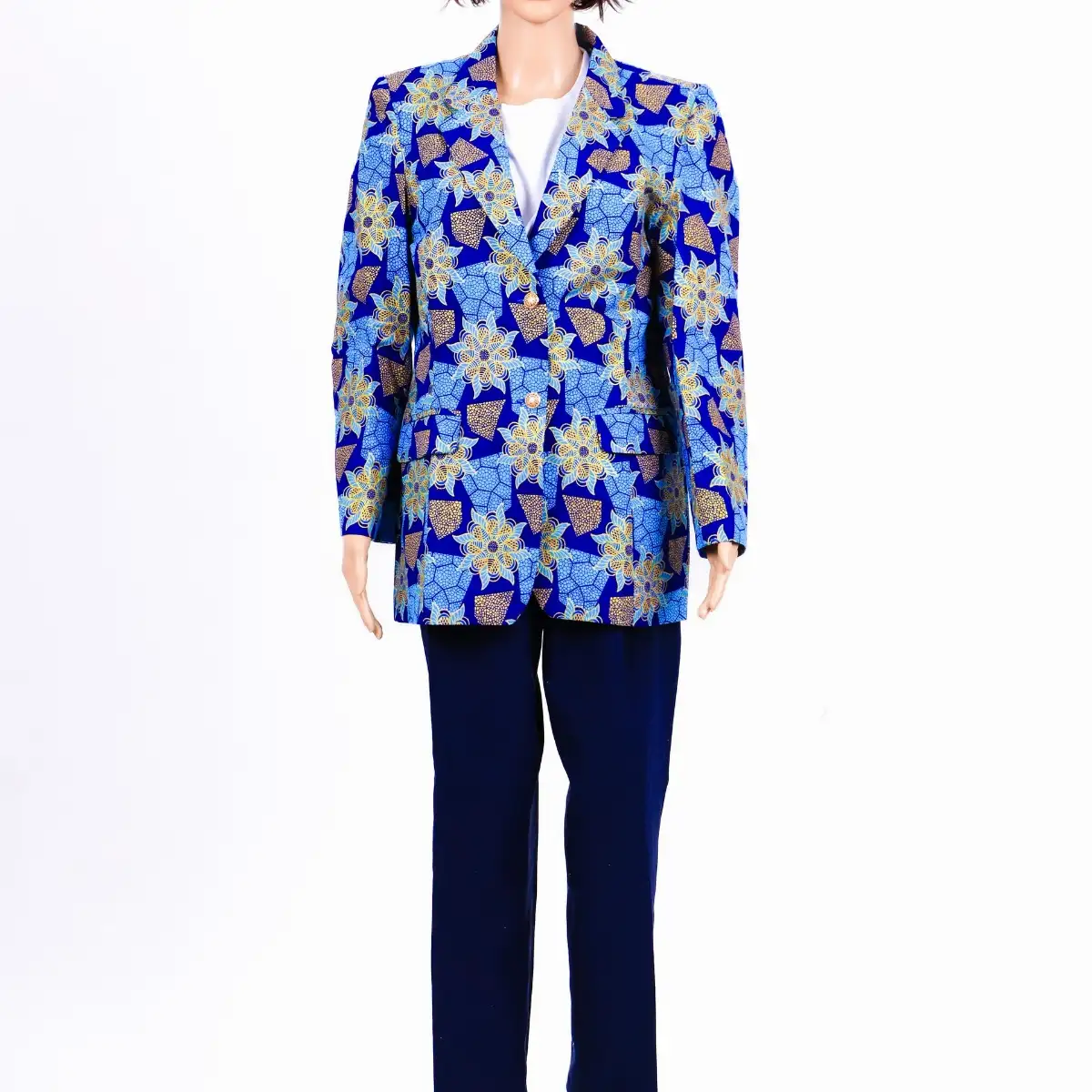 Veste à motifs bleus