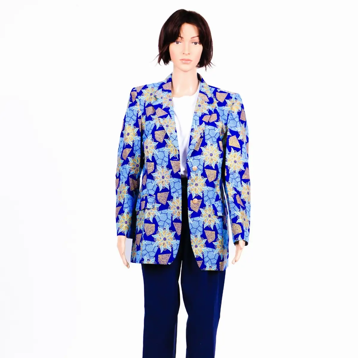 Veste à motifs bleus