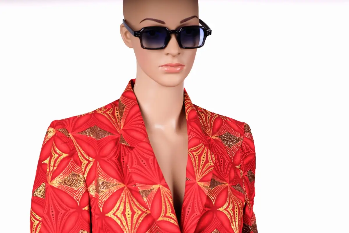 Veste rouge doré