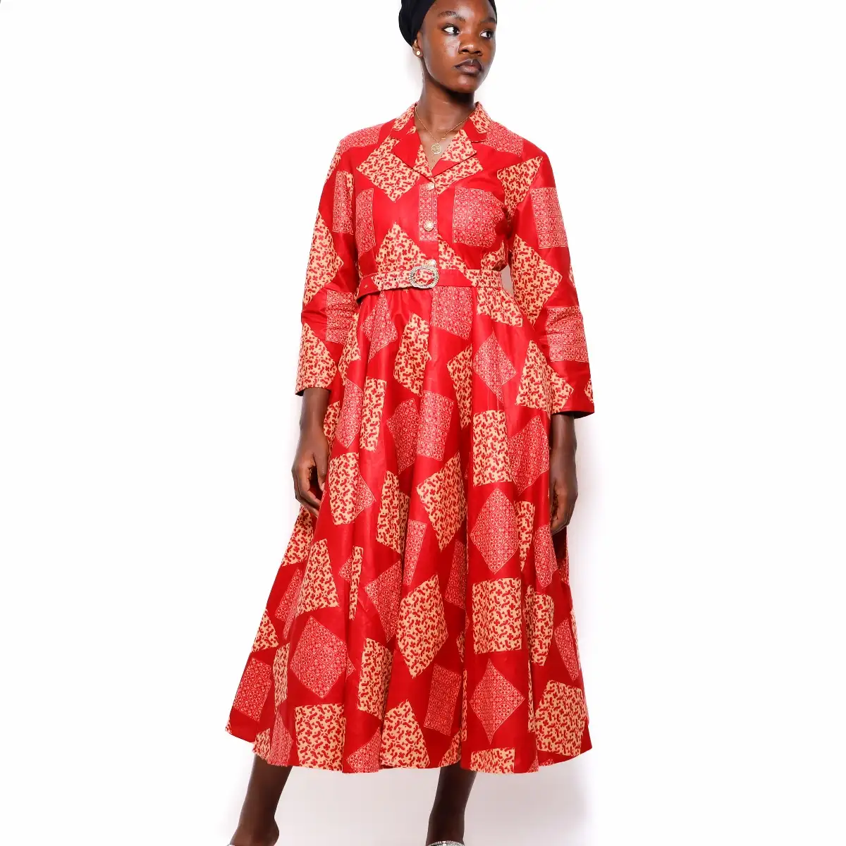 Robe à volants en wax imprimé