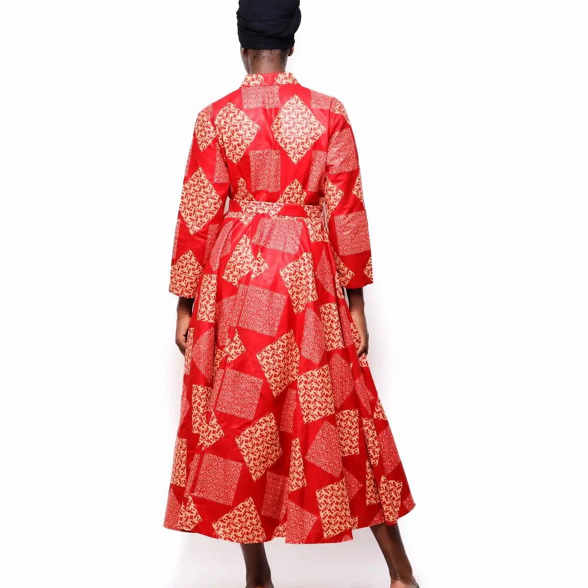 Robe à volants en wax imprimé
