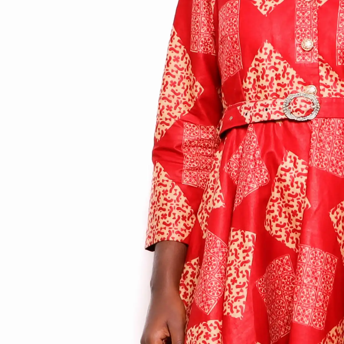 Robe à volants en wax imprimé