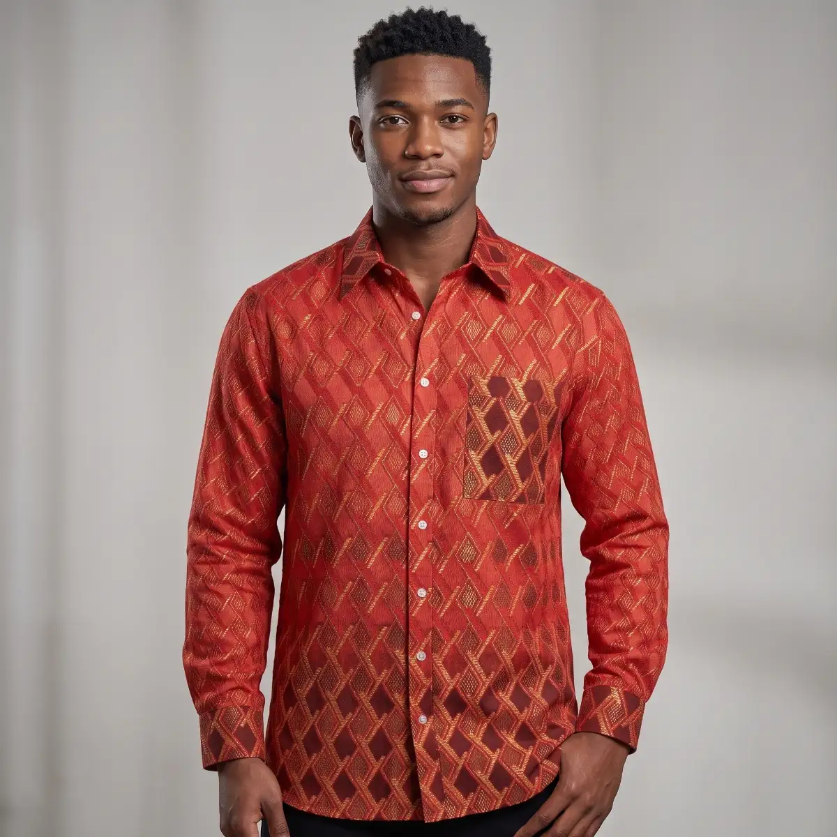 Chemise Éclat rouge en wax