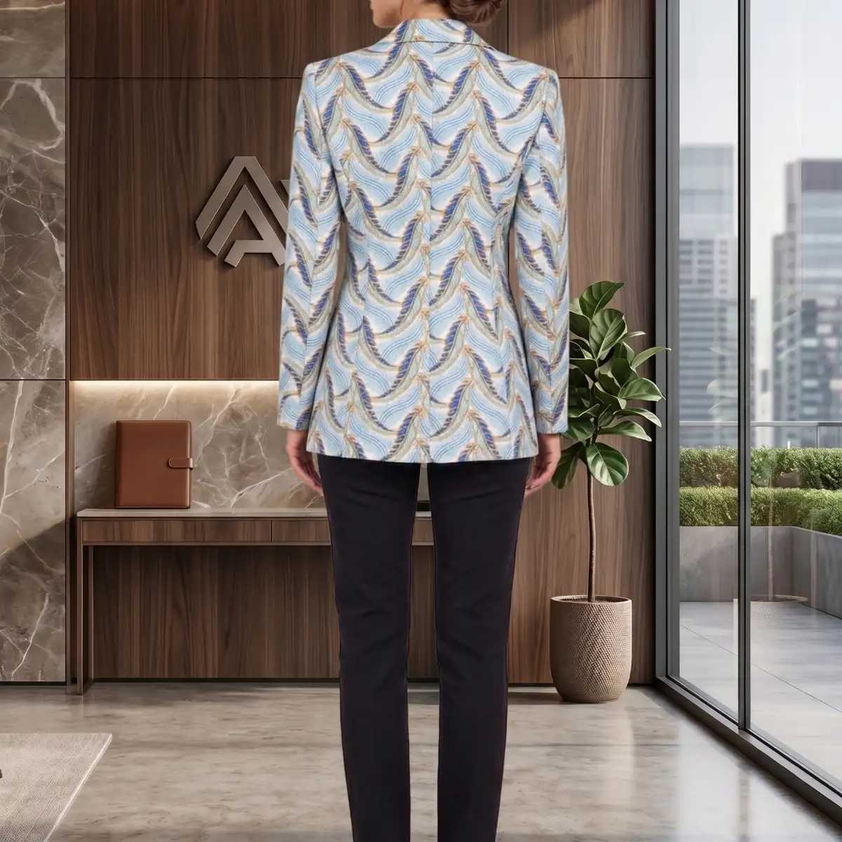 Veste Bleu clair à motifs en wax